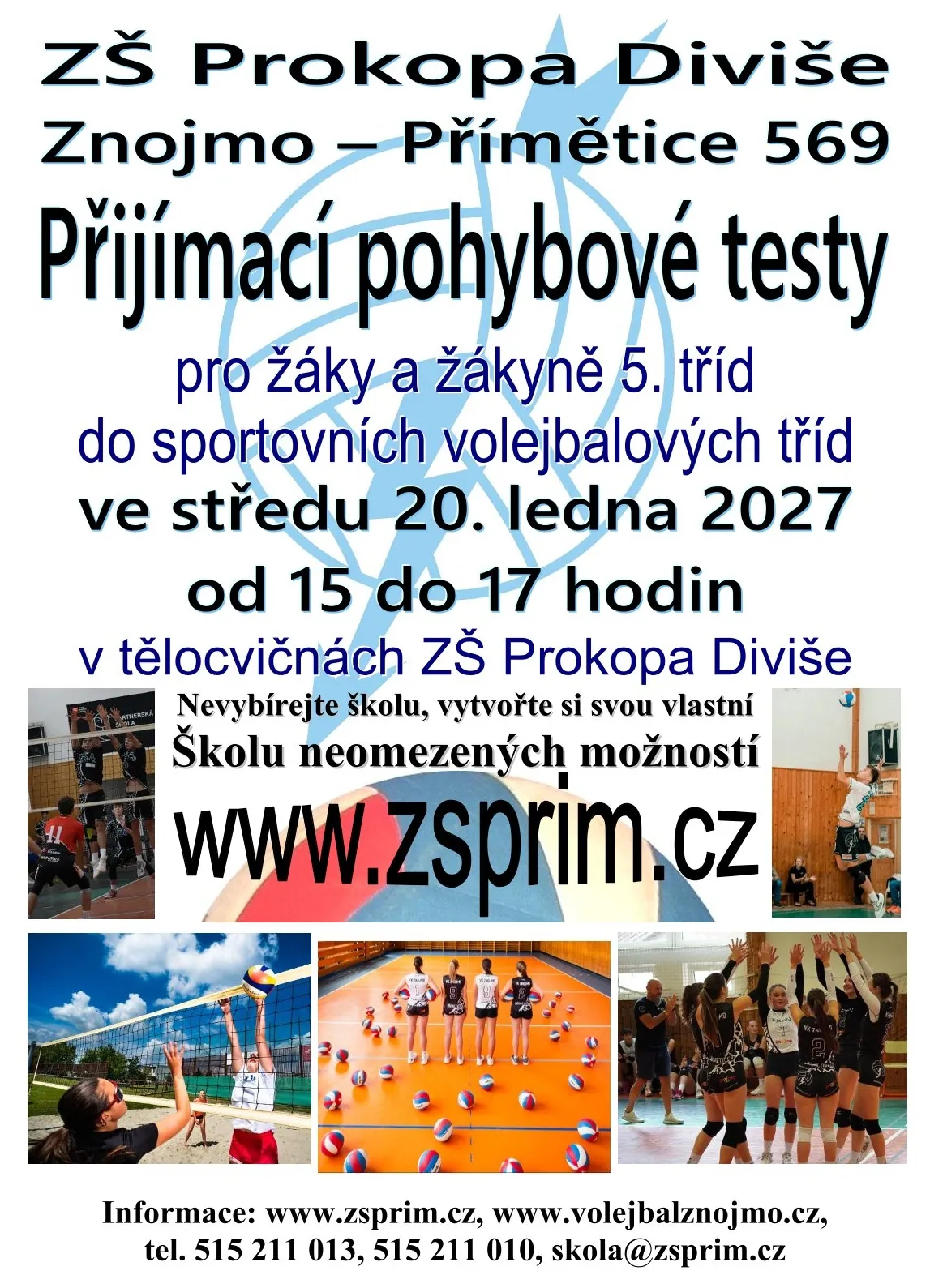 Přijímací testy do volejbalové třídy 2027-2028